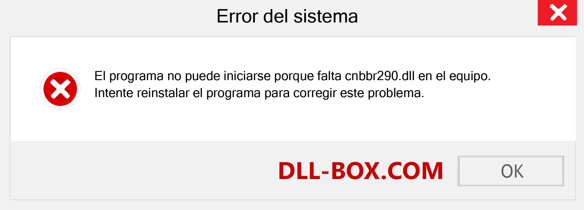 ¿Falta el archivo cnbbr290.dll ?. Descargar para Windows 7, 8, 10 - Corregir cnbbr290 dll Missing Error en Windows, fotos, imágenes