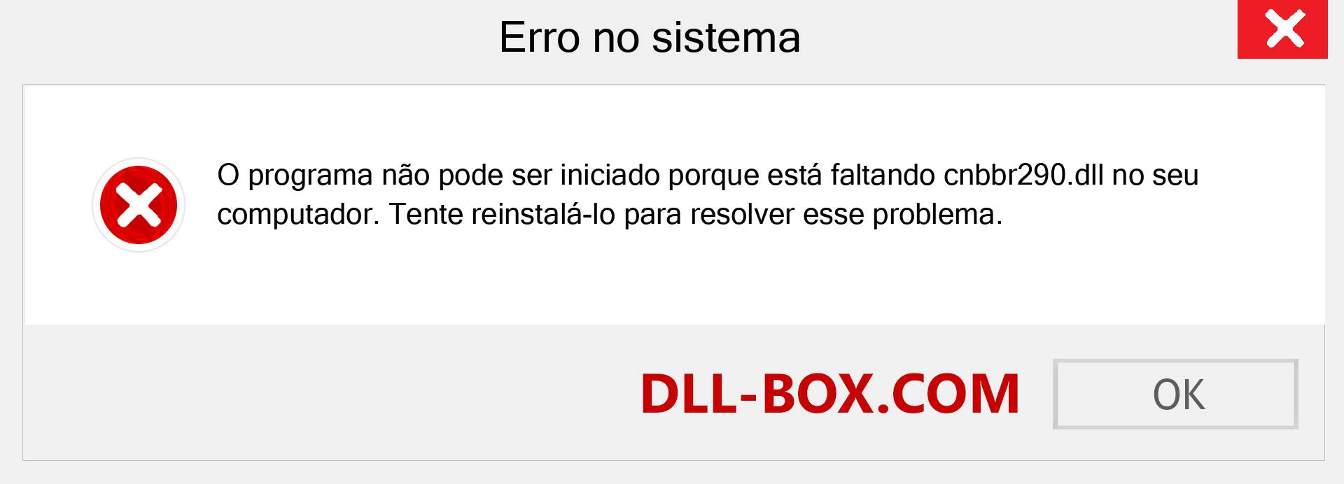 Arquivo cnbbr290.dll ausente ?. Download para Windows 7, 8, 10 - Correção de erro ausente cnbbr290 dll no Windows, fotos, imagens